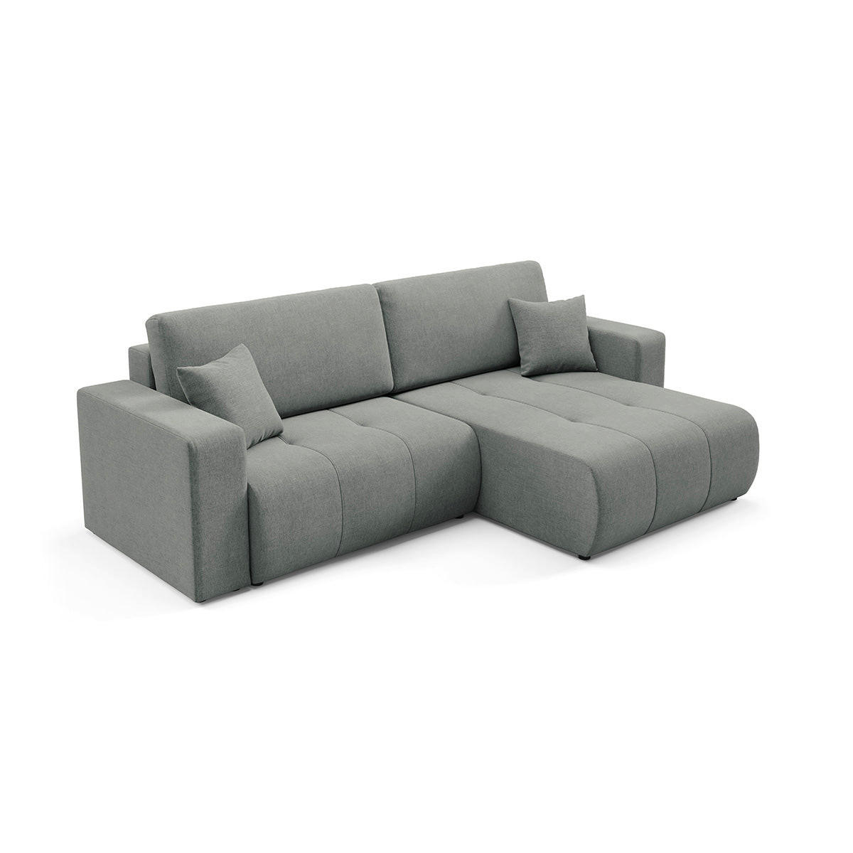 ECKSOFA Giulia 3 Sitzplätze Grau - Grau, Holz (244/149cm) - Petits-meubles