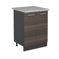 KÜCHENUNTERSCHRANK R-Line Edelgrau 60 cm AP Marmor - Anthrazit/Braun, Holzwerkstoff (60/81.6/46cm) - Vicco