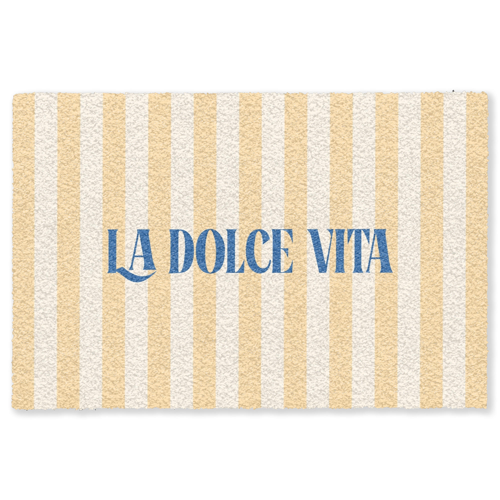 FUSSMATTE Blau – Gelb – Streifen – La Dolce Vita 180x120 cm - Hellgelb, Kunststoff (180/0.4cm) - MuchoWow