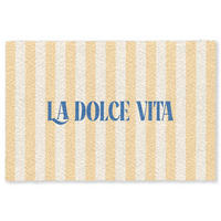 FUSSMATTE Blau – Gelb – Streifen – La Dolce Vita 180x120 cm - Hellgelb, Kunststoff (180/0.4cm) - MuchoWow