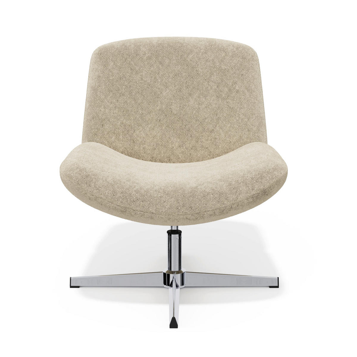 DREHSESSEL ABY Strukturierter Samt Beige 66cm - Beige, Textil (66/81/74cm) - Premium Interiors
