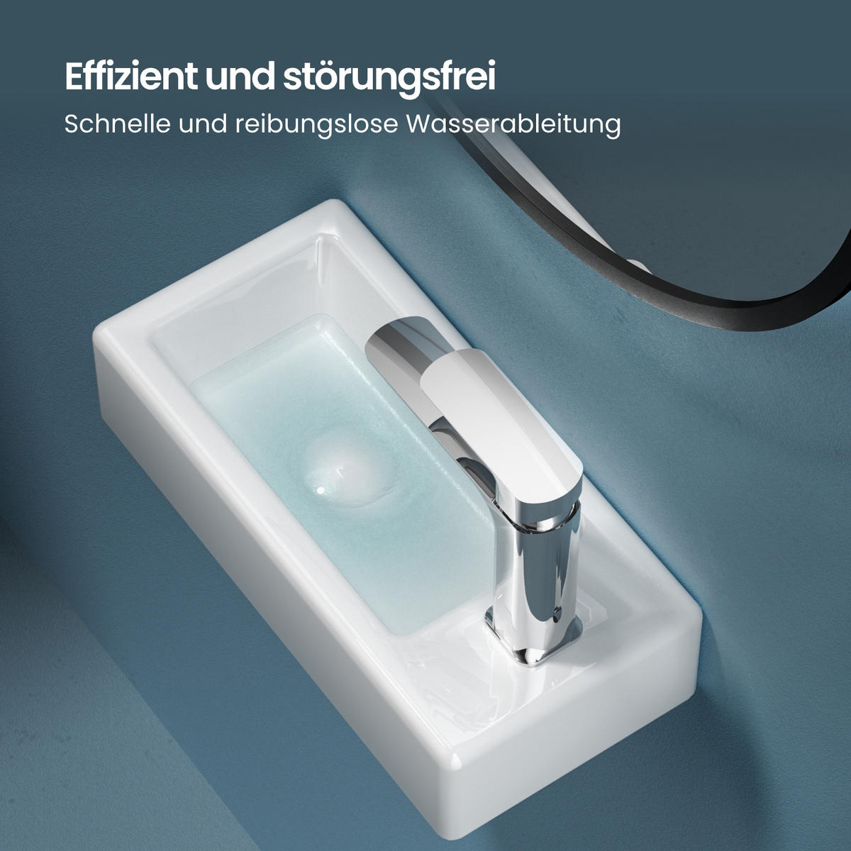 HANDWASCHBECKEN mit pflegeleichter Oberfläche Weiß 40,5 / 20,5 / 10,5 cm - Weiß Hochglanz, Keramik (20.5/10.5/40.5cm) - EMKE