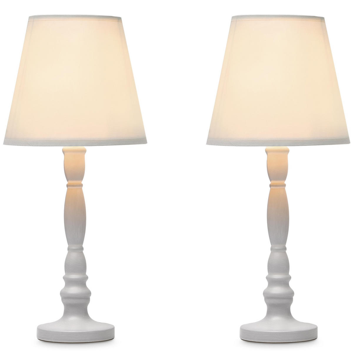 TISCHLAMPE GITTA 2-er Set, Grau - Grau, Keramik/Textil (22/22/51cm) - KONSIMO®