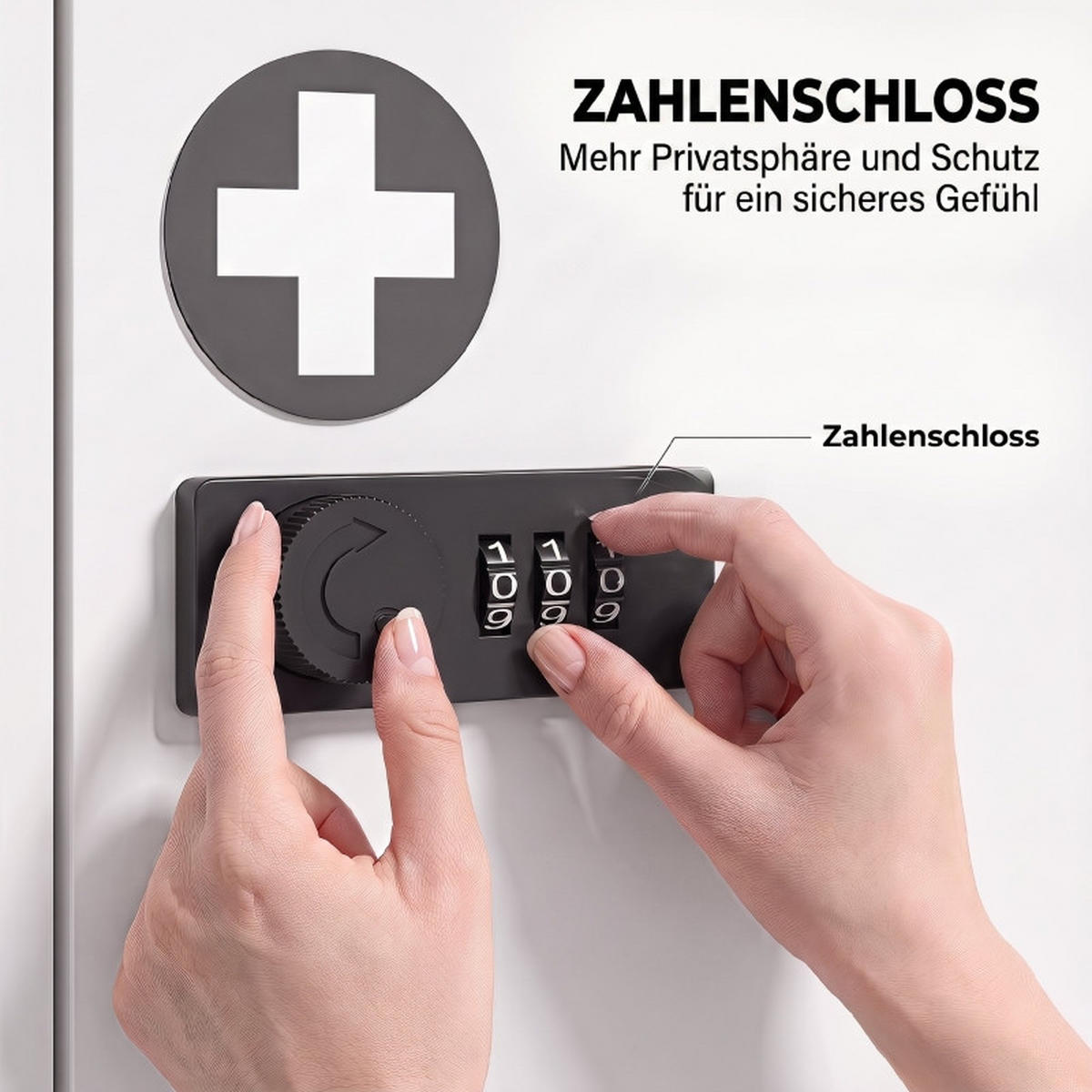 KOMBINATIONSKOFFER – zweilagig, mit Zahlenschloss, weiß - Weiß, Metall (14/30/30cm) - DCA