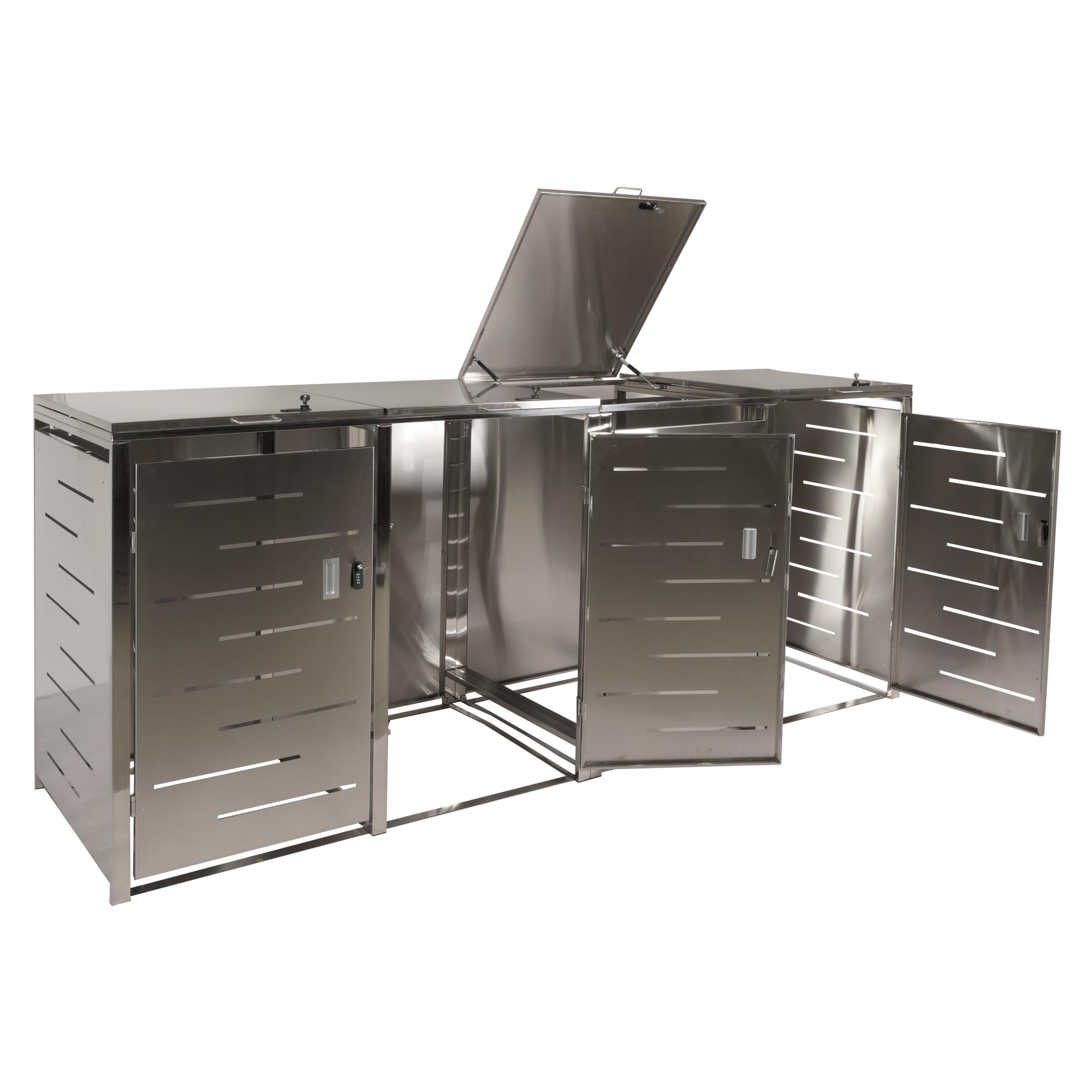 4ER-MÜLLTONNENVERKLEIDUNG Silber - Silberfarben, Metall (263/116/80cm) - MCW