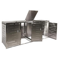 4ER-MÜLLTONNENVERKLEIDUNG Silber - Silberfarben, Metall (263/116/80cm) - MCW