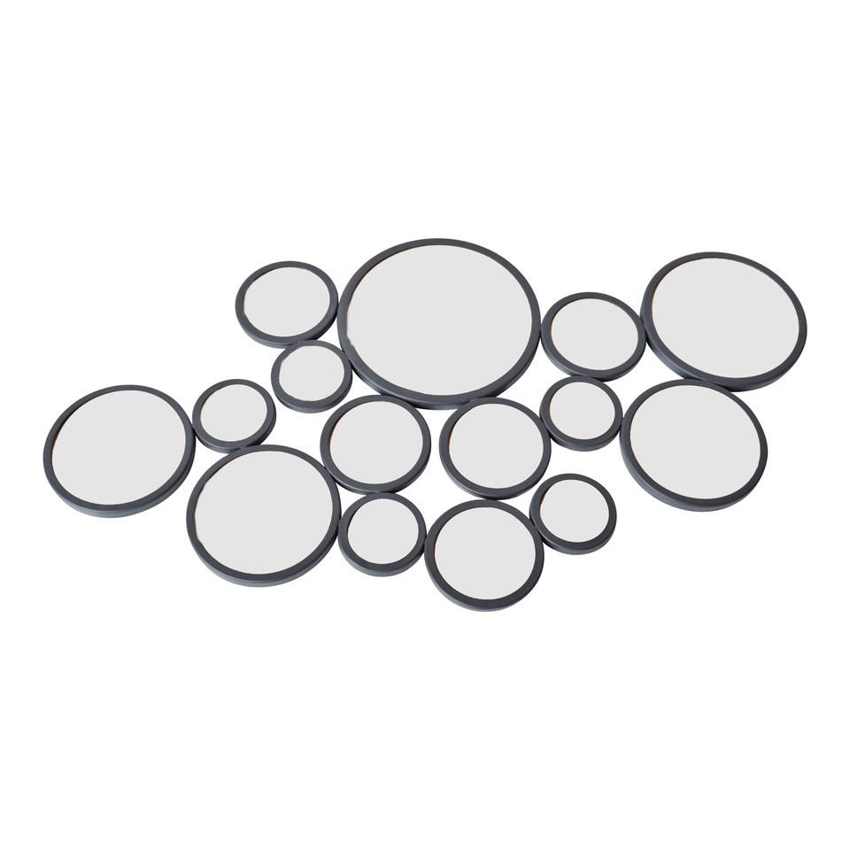 WANDSPIEGEL Bubbles Schwarz - Schwarz, Metall (115/62/4cm) - LOFT42
