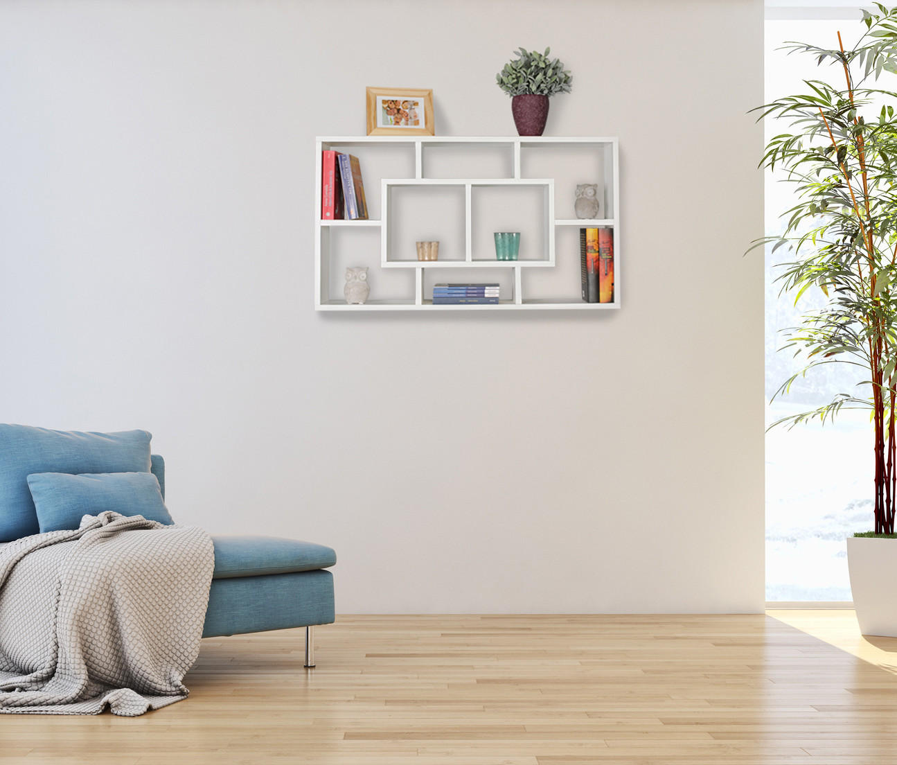 WANDREGAL RUR MDF Melaminbeschichtet Modern, Weiß 85x16x48 cm - Weiß, Holz (85/48/16cm) - KADIMA DESIGN