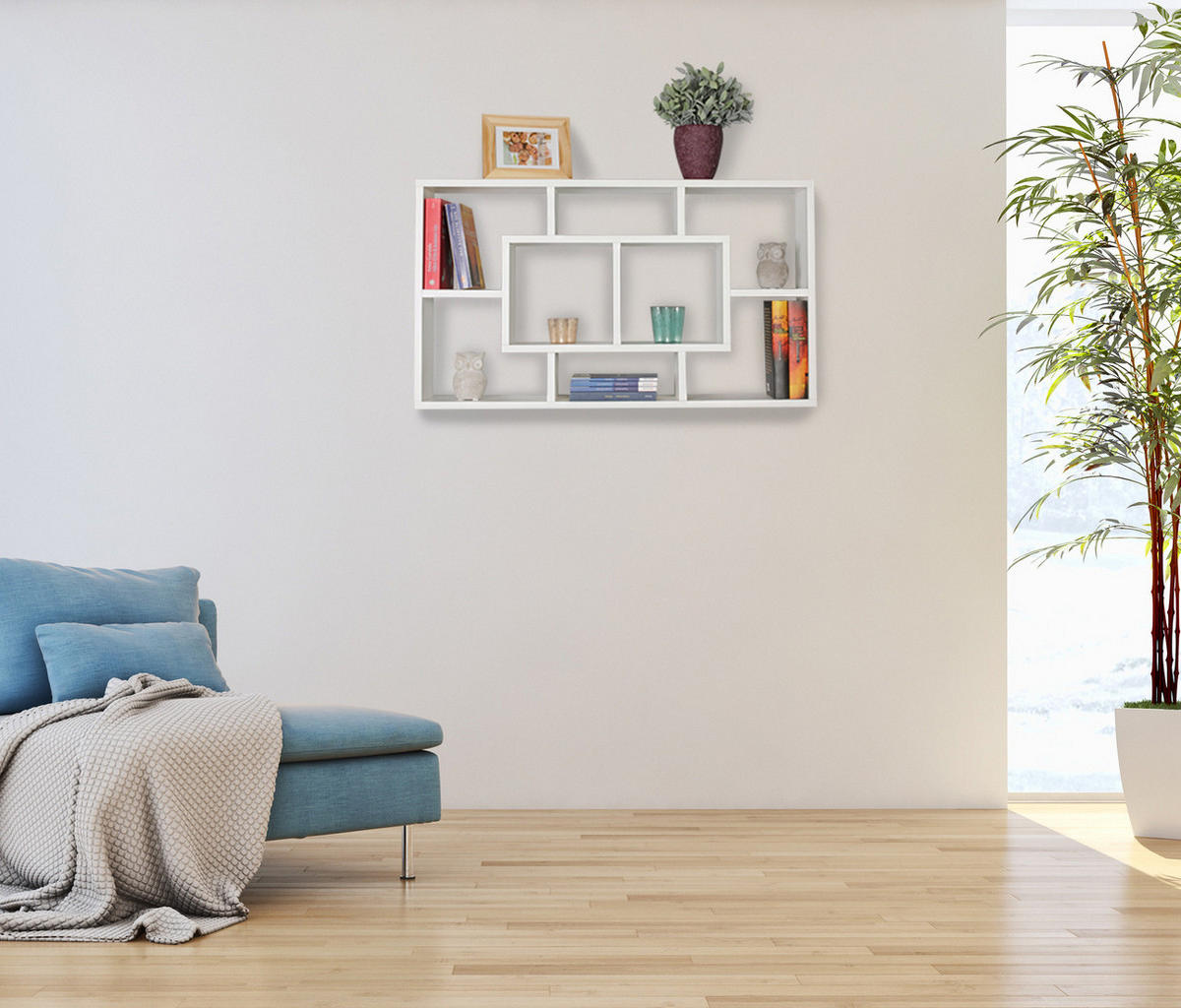 WANDREGAL RUR MDF Melaminbeschichtet Modern, Weiß 85x16x48 cm - Weiß, Holz (85/48/16cm) - KADIMA DESIGN