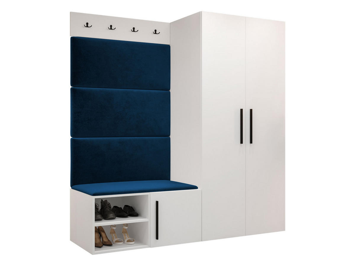 GARDEROBEN-SET Medi I - Blau/Schwarz, Holzwerkstoff/Kunststoff (80/191/50cm) - MIRJAN24