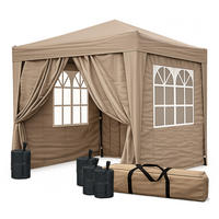 FALTPAVILLON 2/2 m Graubeige inkl. 4 Fußgewichten - Braun, Metall (200/245/200cm) - QUICK STAR