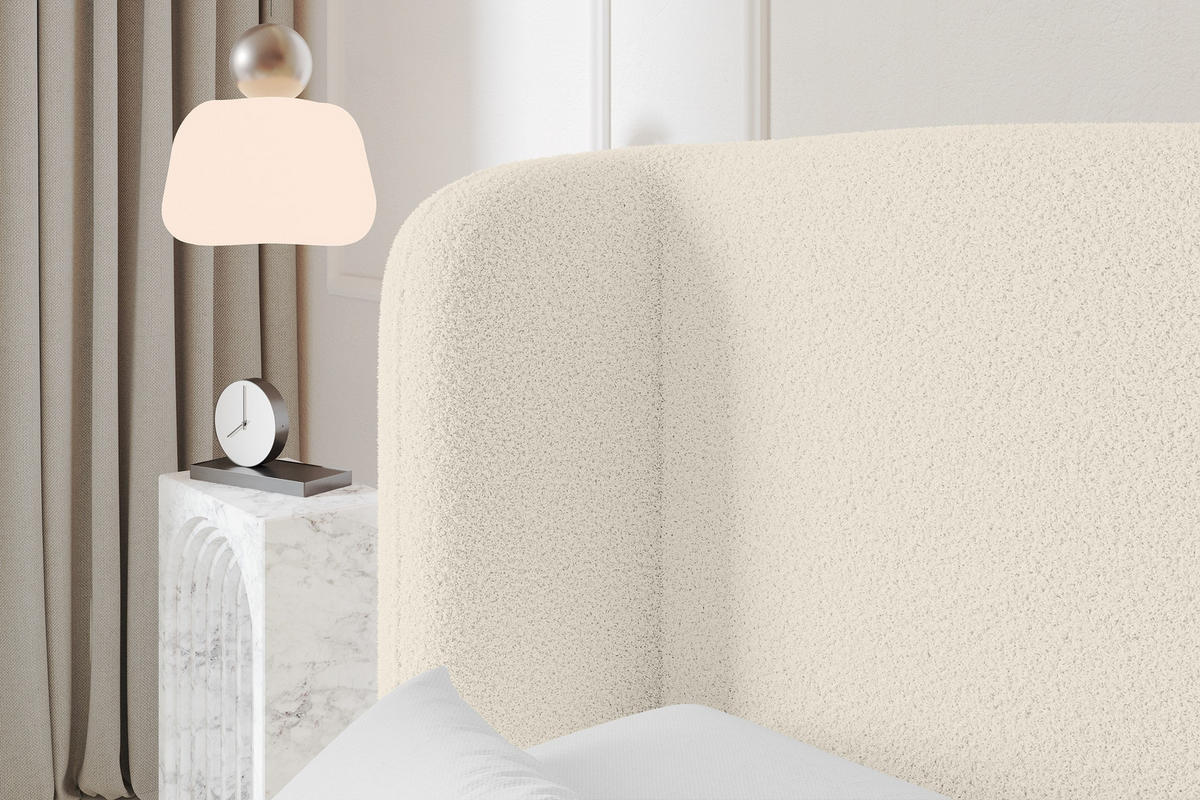 POLSTERBETT mit Bettkasten und Lattenrost, Boxbett ohne Matratze - ESTI 160x200 Beige - Sandfarben, Holzwerkstoff/Textil (160/200cm) - ALTDECOR