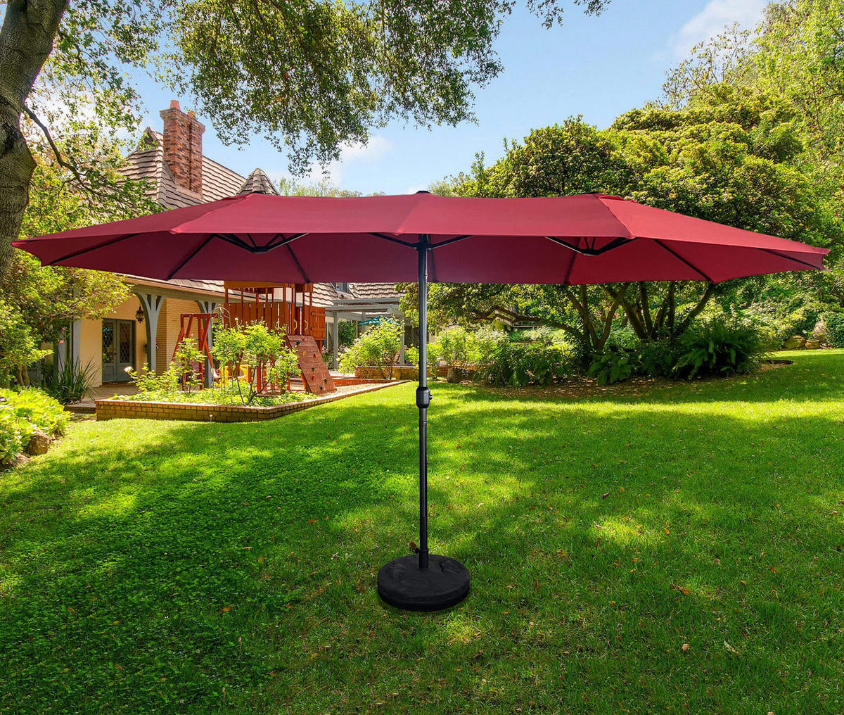 SONNENSCHRIM Rot 245/460 cm - Rot/Schwarz, Metall (460/270cm) - Akord