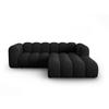 ECKSOFA modular rechts Lupine aus Chenille-Stoff schwarz 3 Sitzplätze - Schwarz, Textil (177/230cm) - Micadoni