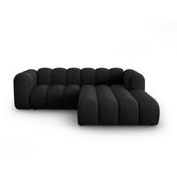 ECKSOFA modular rechts Lupine aus Chenille-Stoff schwarz 3 Sitzplätze - Schwarz, Textil (177/230cm) - Micadoni