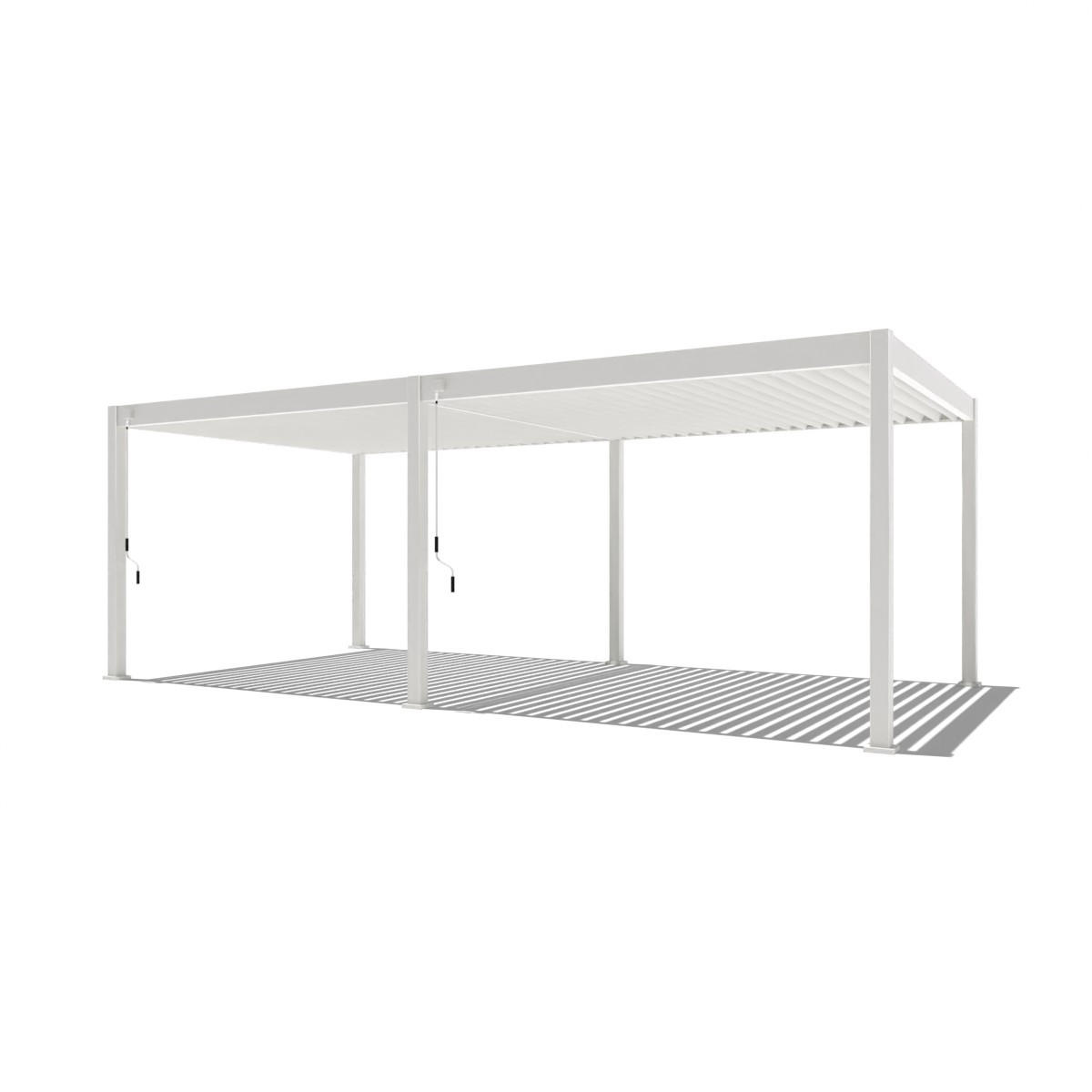 PERGOLA Terrassenüberdachung Superior Aluminium freistehend | 3,6 x 7,2 M | Lamellendach weiß - Weiß, Metall (720/255/360cm) - PergoLine