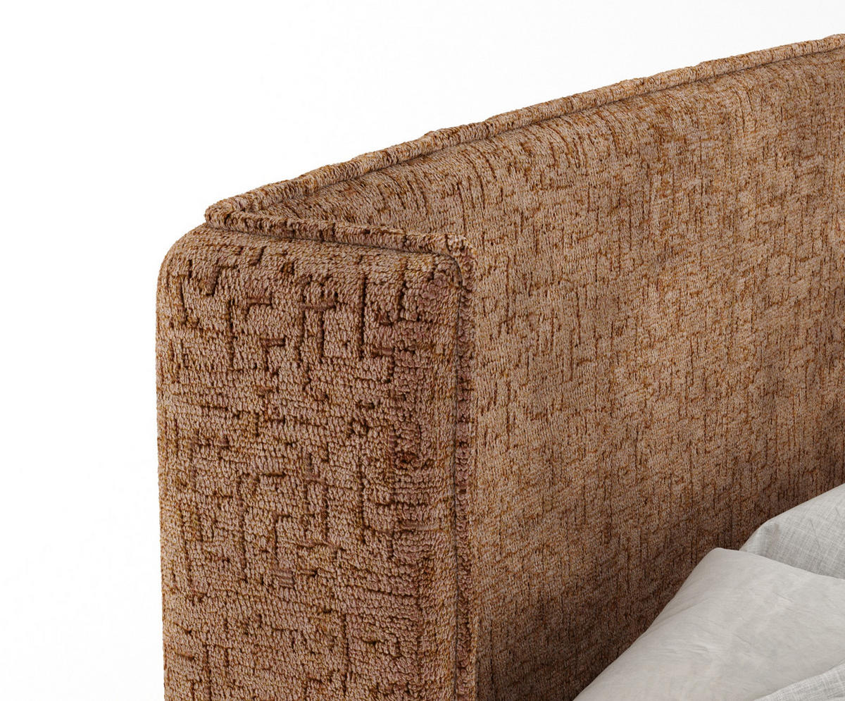 KONTINENTALBETT Ardis Kupfer 160/200 cm mit Matratze und Topper - Schwarz/Kupferfarben, Holz/Holzwerkstoff (160/200cm) - Maison de Reve