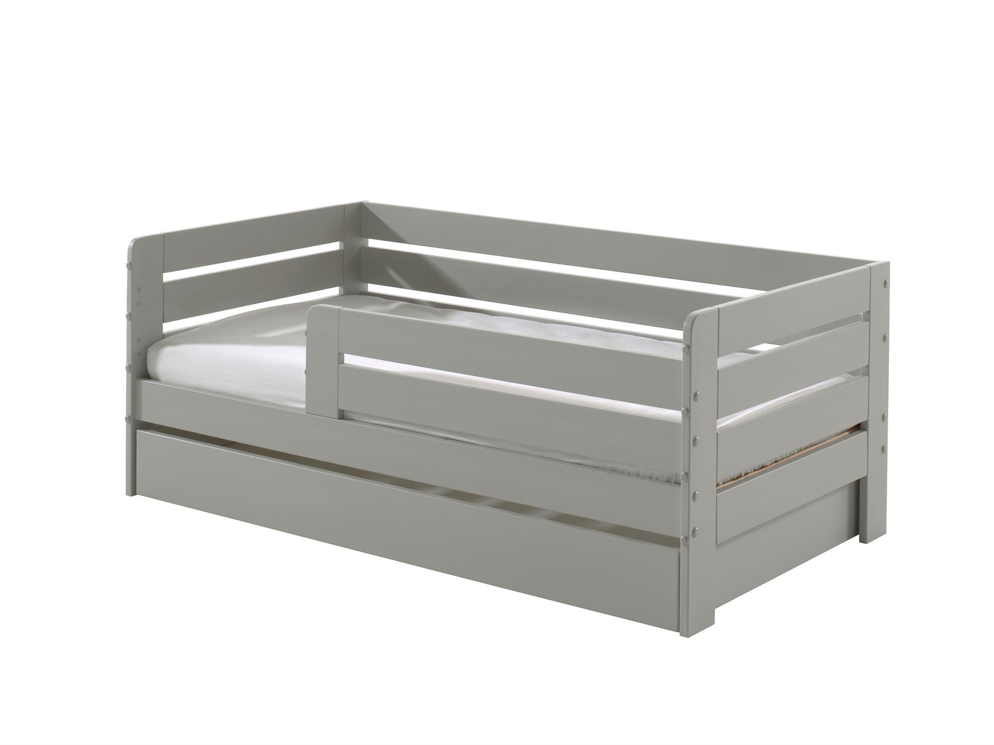 JUNIORBETT Karie 144x56x70 aus Massivholz+MDF in Grau - Grau, Holz (70/140cm) - 58aufmkessel
