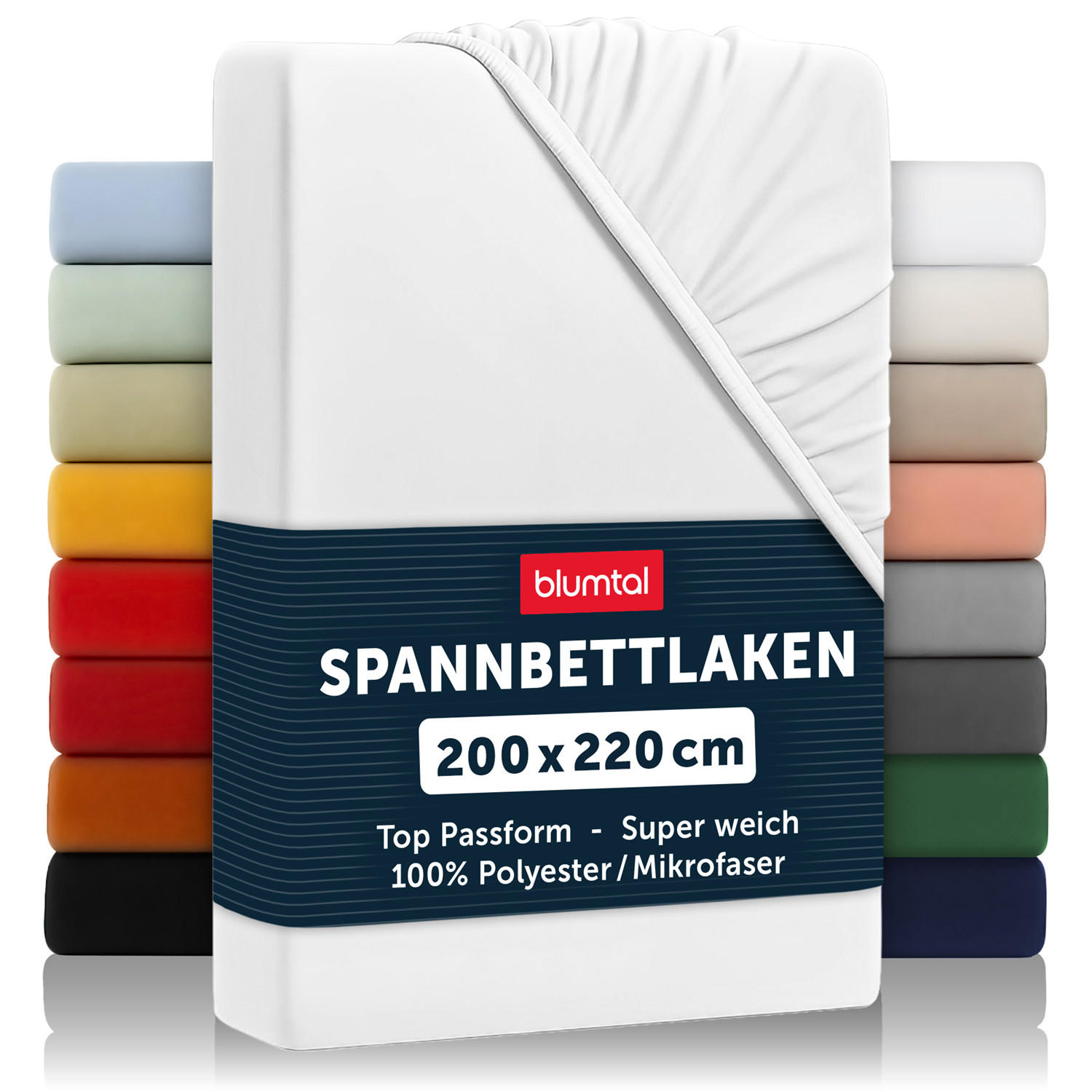 SPANNBETTLAKEN 2er-Set 200/220/30 cm Weiß - Weiß, Textil (200/220cm) - Blumtal