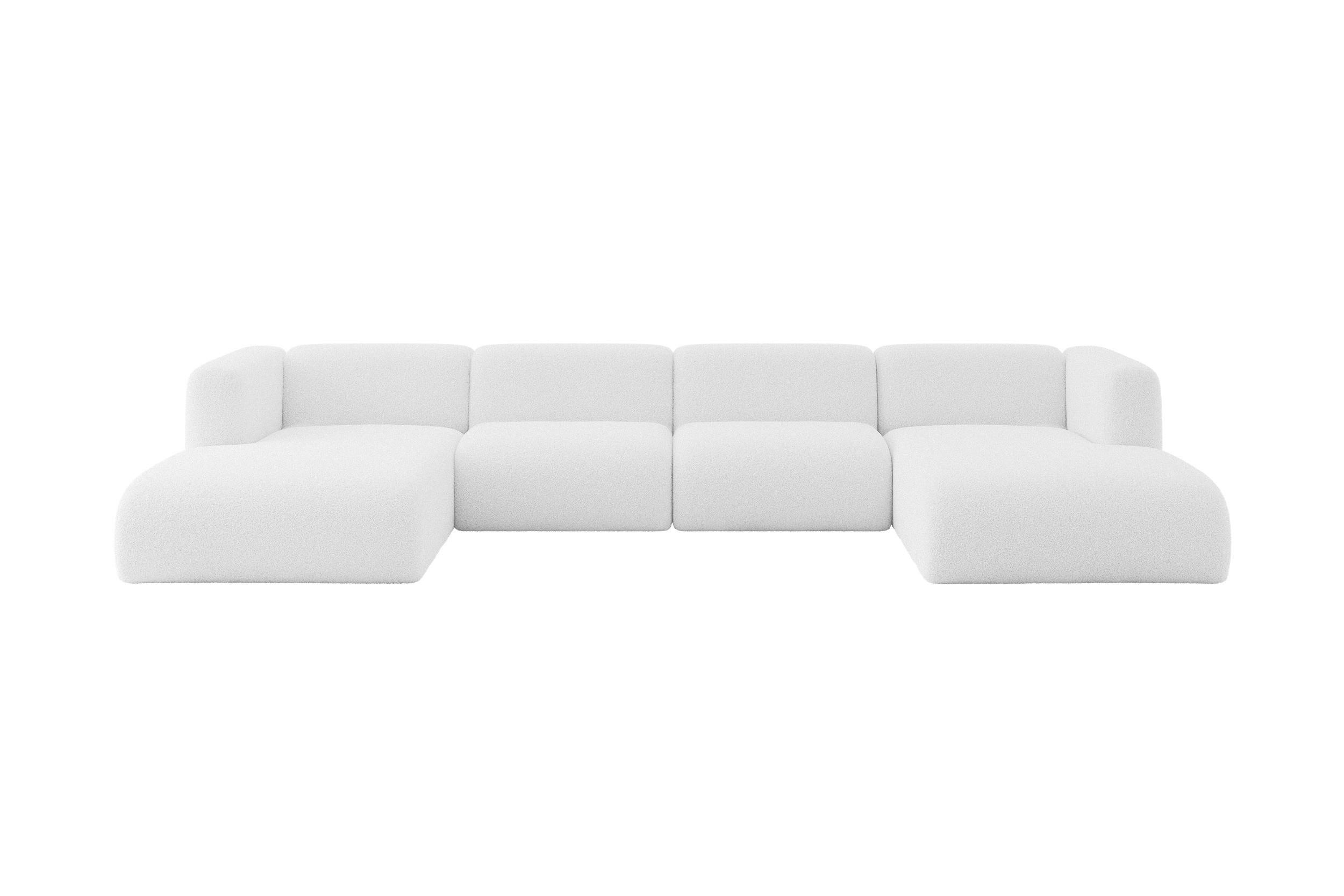 ALTDECOR SEDACÍ SOUPRAVA DO U MIRA-U2 408x179x70 Bílá Bouclé
