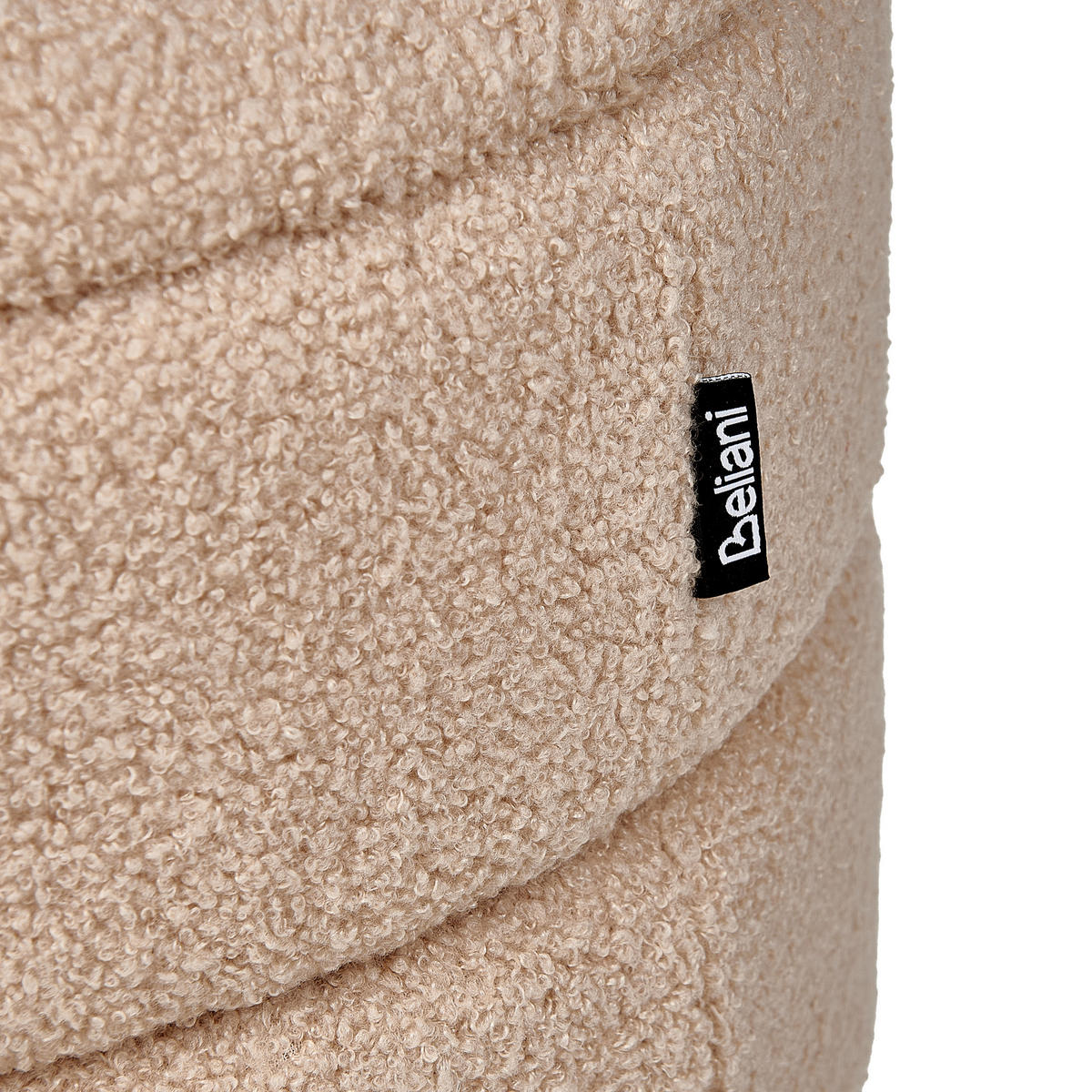 HOCKER Beige Okaton - Beige/Braun, Textil (44/48/44cm) - Beliani