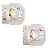 WANDLEUCHTE DIANNE Kristall Silber 2er Set - Silberfarben, Glas (12/9/12cm) - Globo Lighting