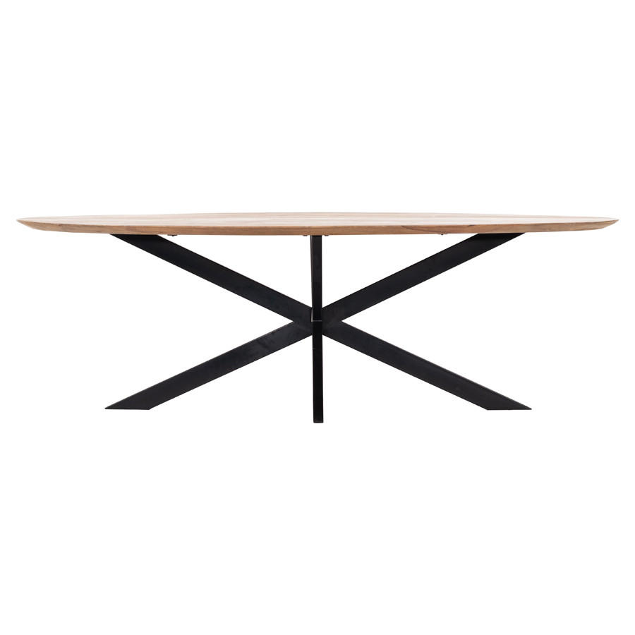 ESSTISCH oval aus Mangoholz 160cm, natürlich - Braun, Metall (160/90/78cm) - Giga Meubel