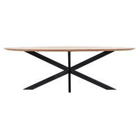 ESSTISCH oval aus Mangoholz 160cm, natürlich - Braun, Metall (160/90/78cm) - Giga Meubel