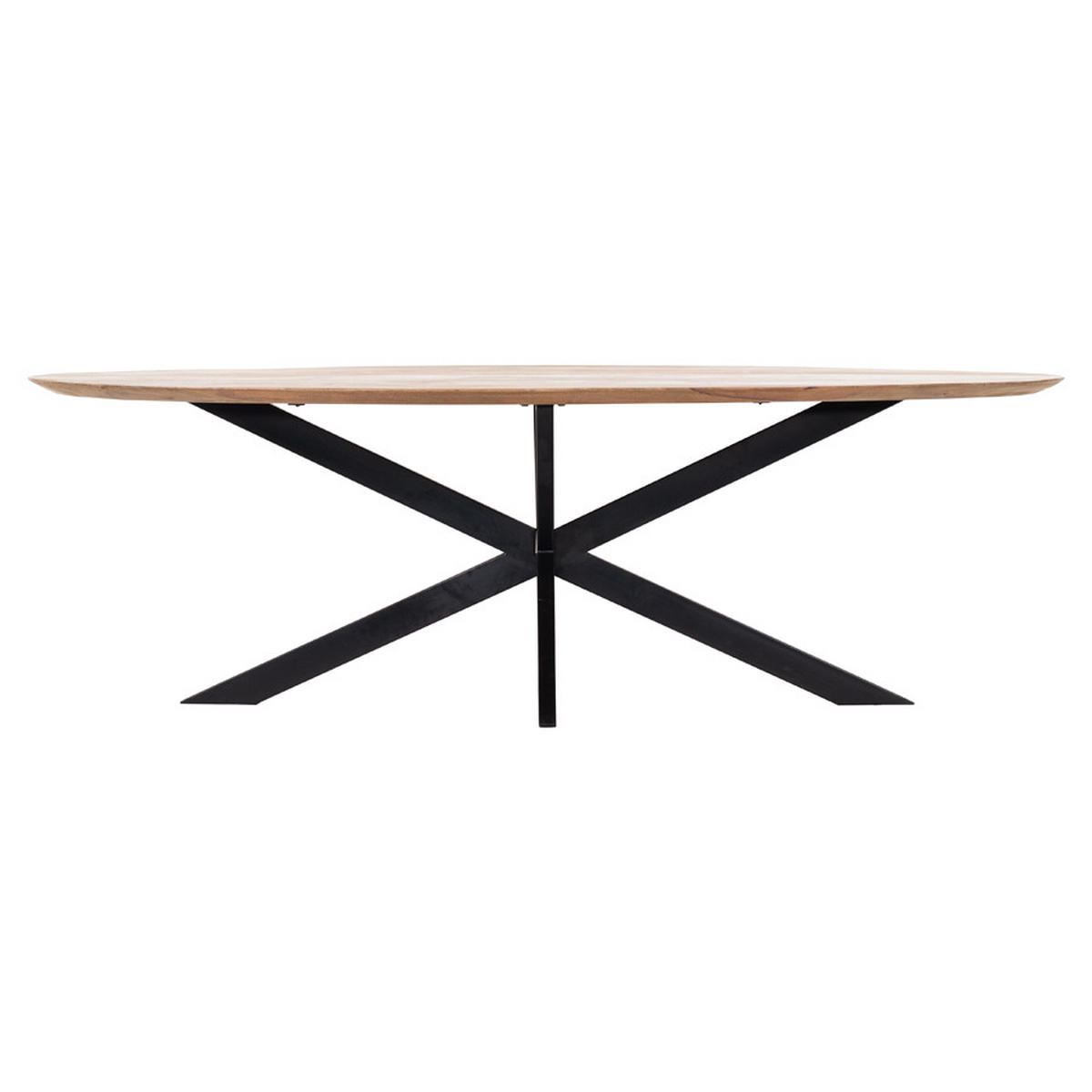 ESSTISCH oval aus Mangoholz 160cm, natürlich - Braun, Metall (160/90/78cm) - Giga Meubel