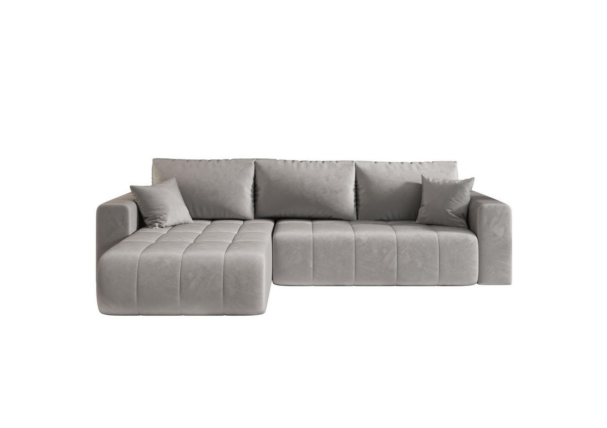 ECKSOFA mit Schlaffunktion MILO L Monolith 84 Links - Grau, Textil (280/175cm) - Bedante