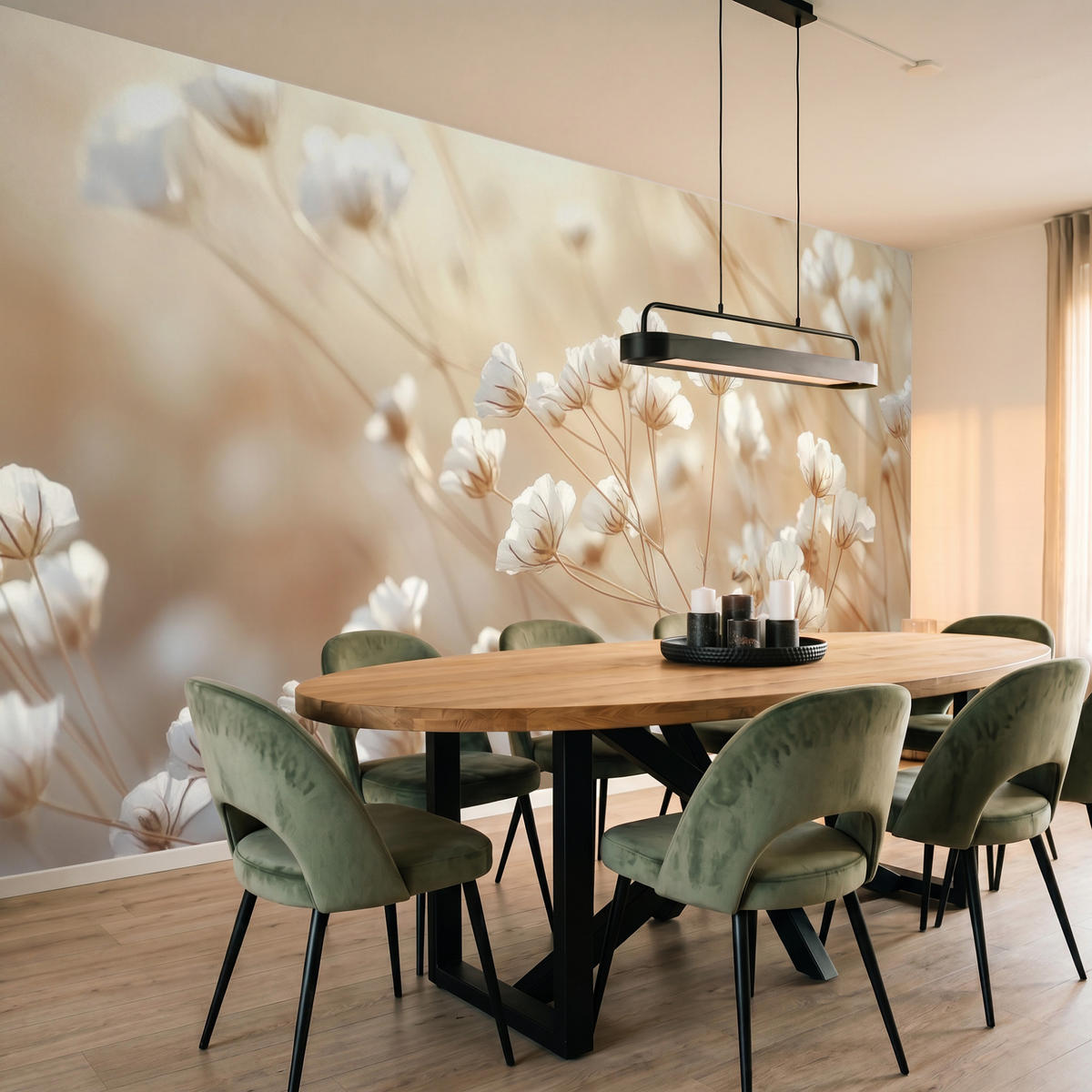 TAPETE - Wild - Blumen - Weiß - 450x220 cm - Creme, Papier (450/220cm) - OnlyWow
