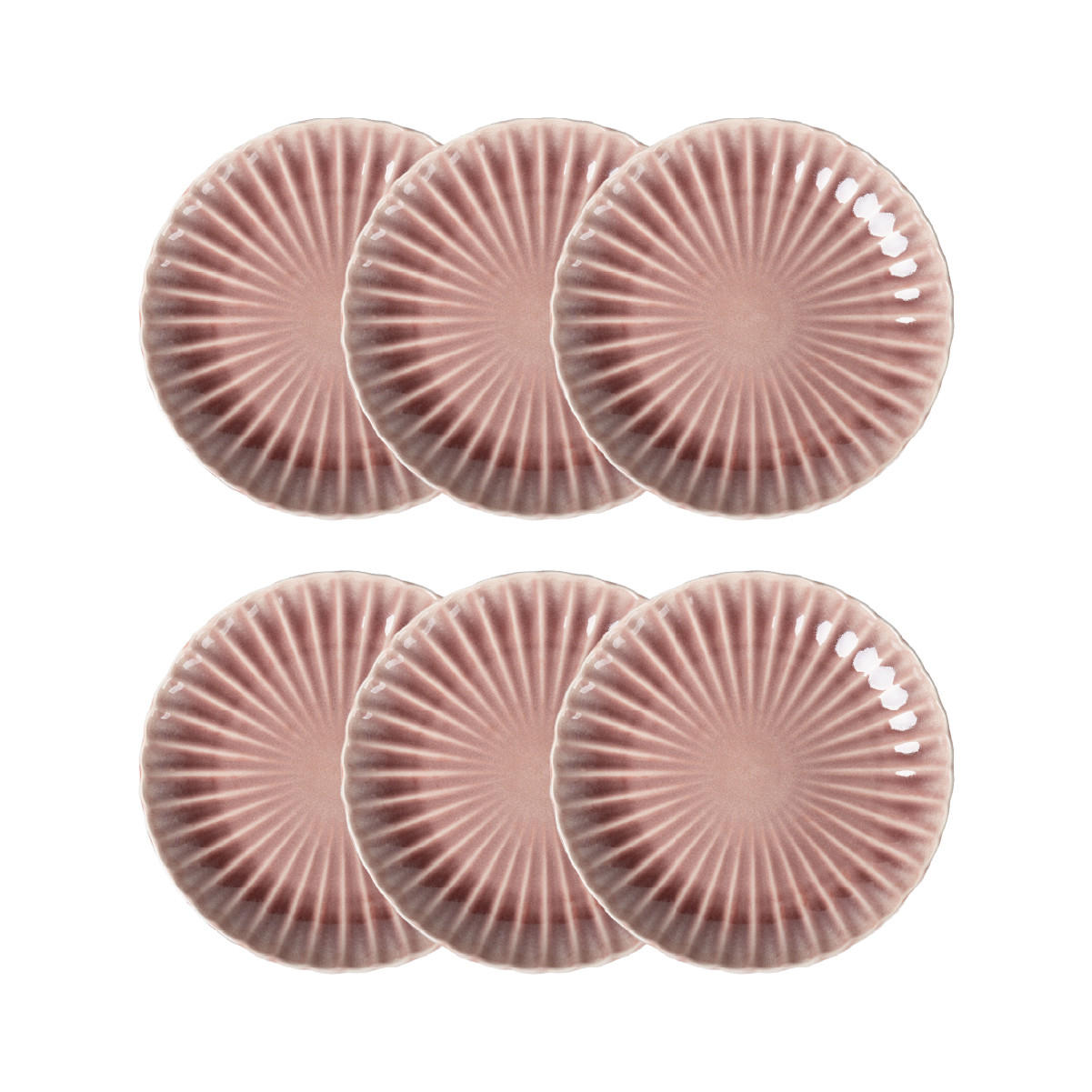 ESSTELLER Melida rosa 27 cm 6er-Set - Rosa, Keramik (27/27/4cm) - Homla
