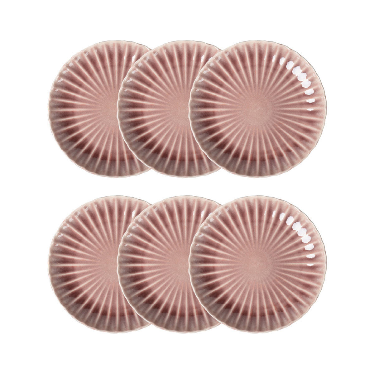 ESSTELLER Melida rosa 27 cm 6er-Set - Rosa, Keramik (27/27/4cm) - Homla