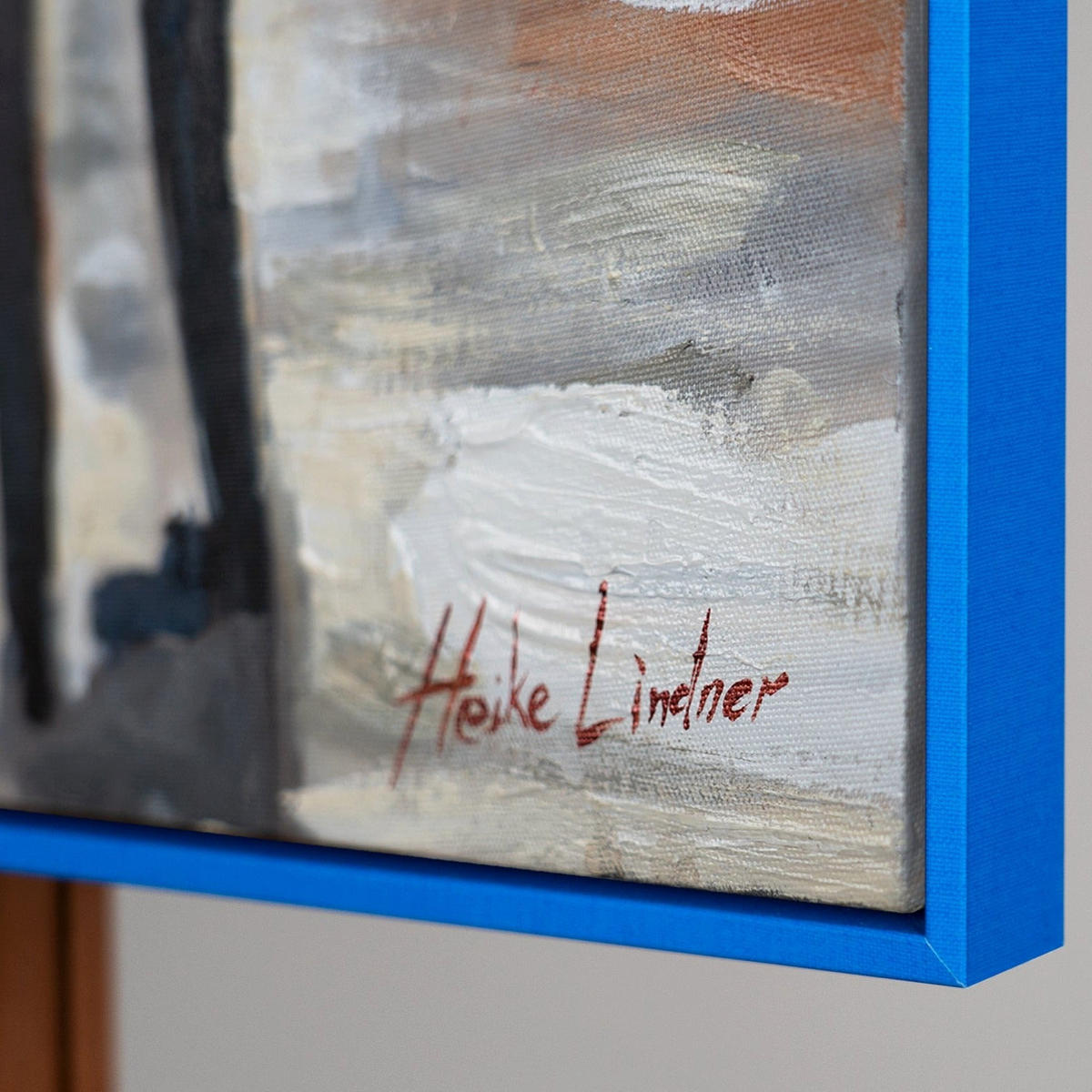GEMÄLDE Städtische Atmosphäre Schattenfugenrahmen Blau 120x80 cm - Blau, Holz (120/80cm) - YS-art gallery