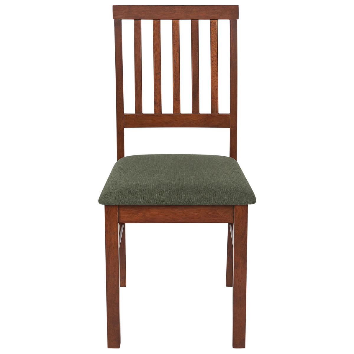 ESSZIMMERSTUHL 2er-Set Dunkler Holzfarbton Orono - Dunkelbraun/Grün, Holz (40/92/50cm) - Beliani
