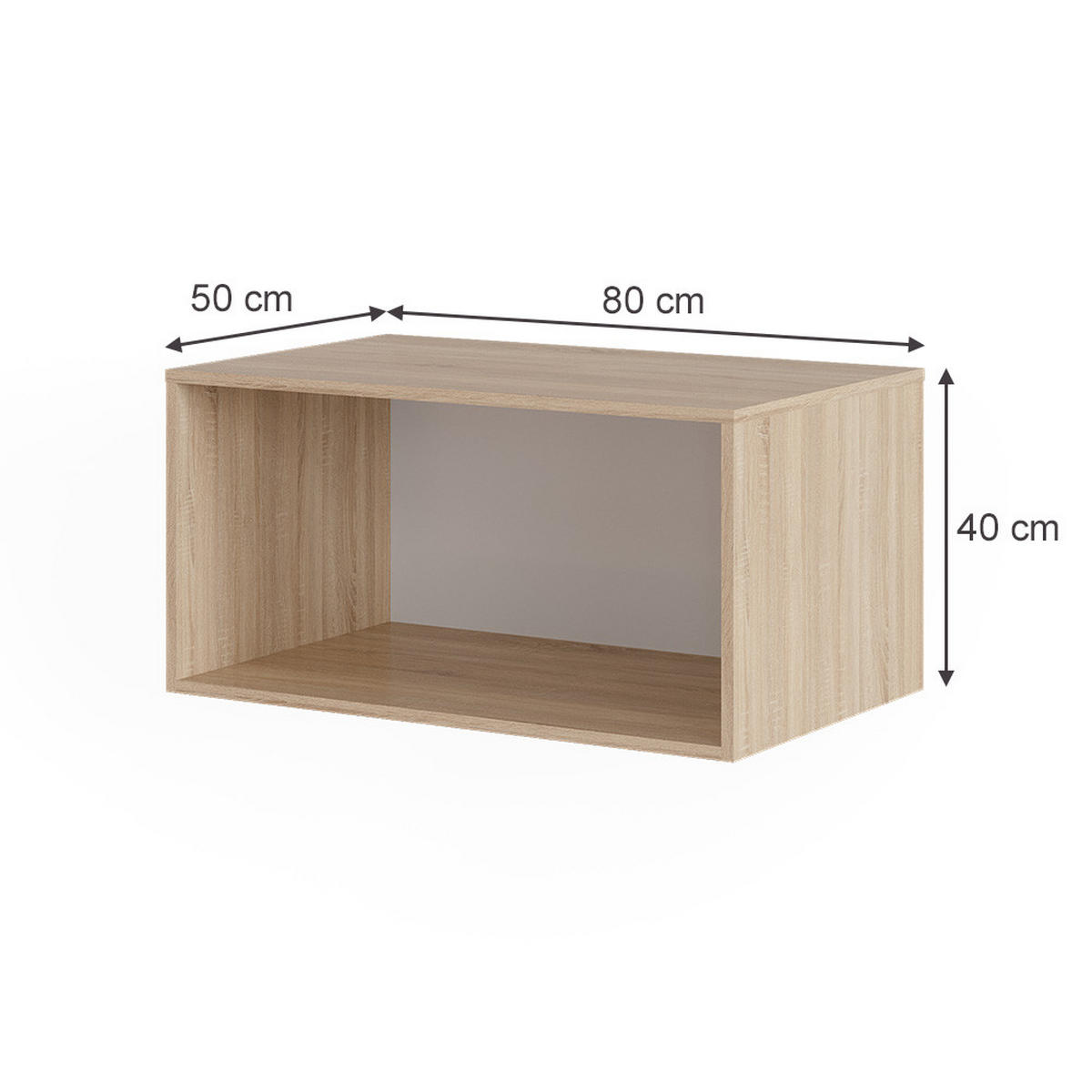 SCHRANKAUFSATZ Elmo Sonoma 80 x 40 cm - Sonoma Eiche, Holzwerkstoff (80/40/50cm) - Vicco
