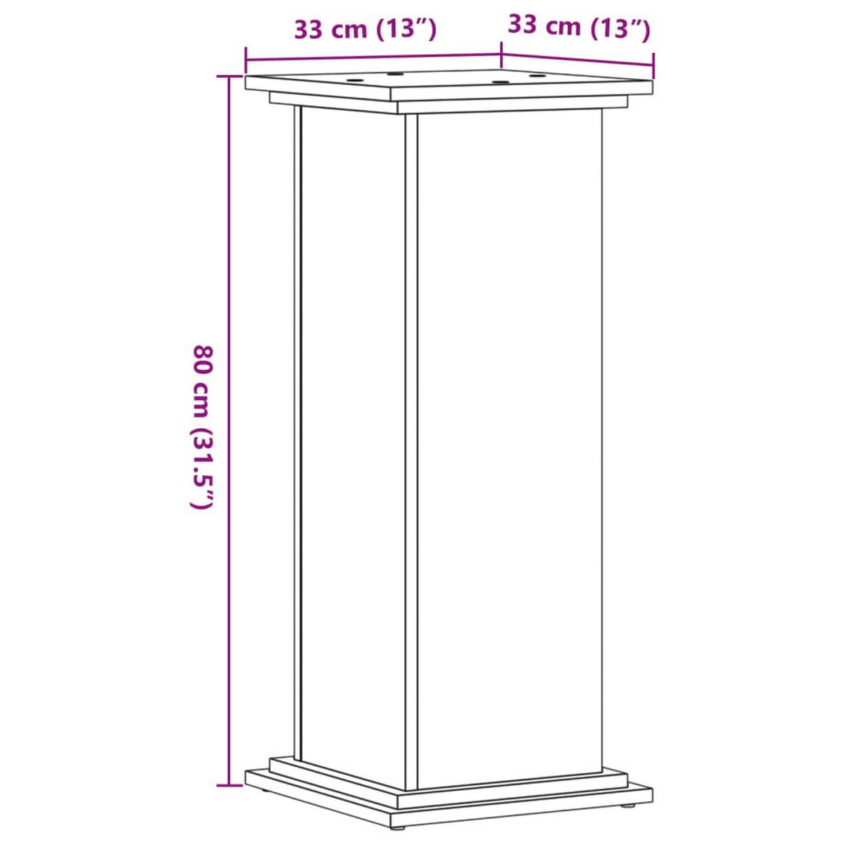 PFLANZENSTÄNDER Altholz-Optik 33/33/80 Cm Holzwerkstoff - Braun, Holzwerkstoff (33/80/33cm) - vidaXL