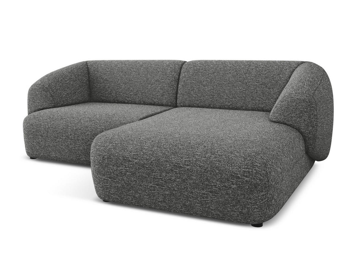 ECKSOFA rechts Strukturstoff Stoff Grau - Dunkelgrau/Beige, Kunststoff/Textil (230/98cm) - Makamii