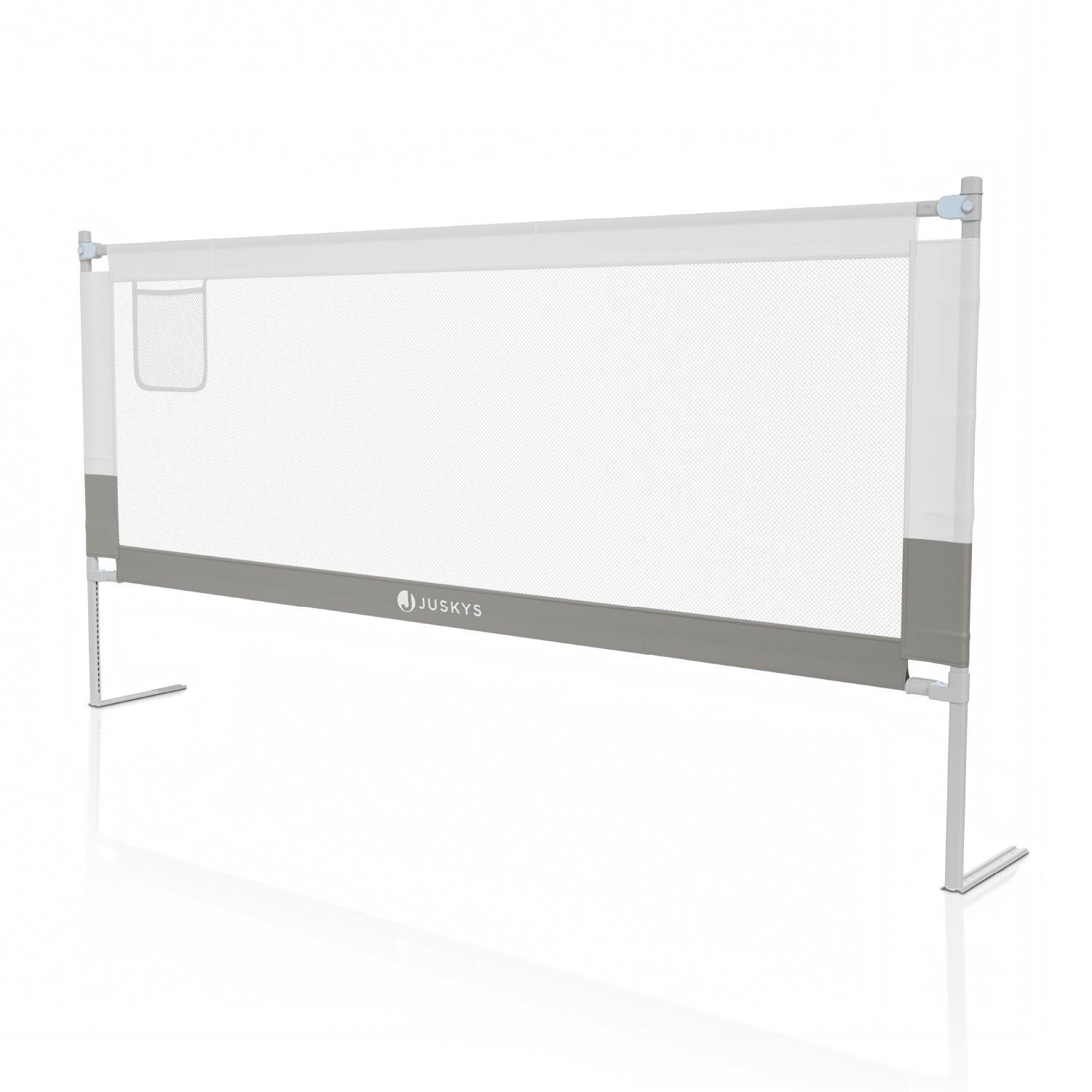 BETTSCHUTZGITTER Jaron 200/71-101 cm - Grau, Textil (200/200cm) - Juskys