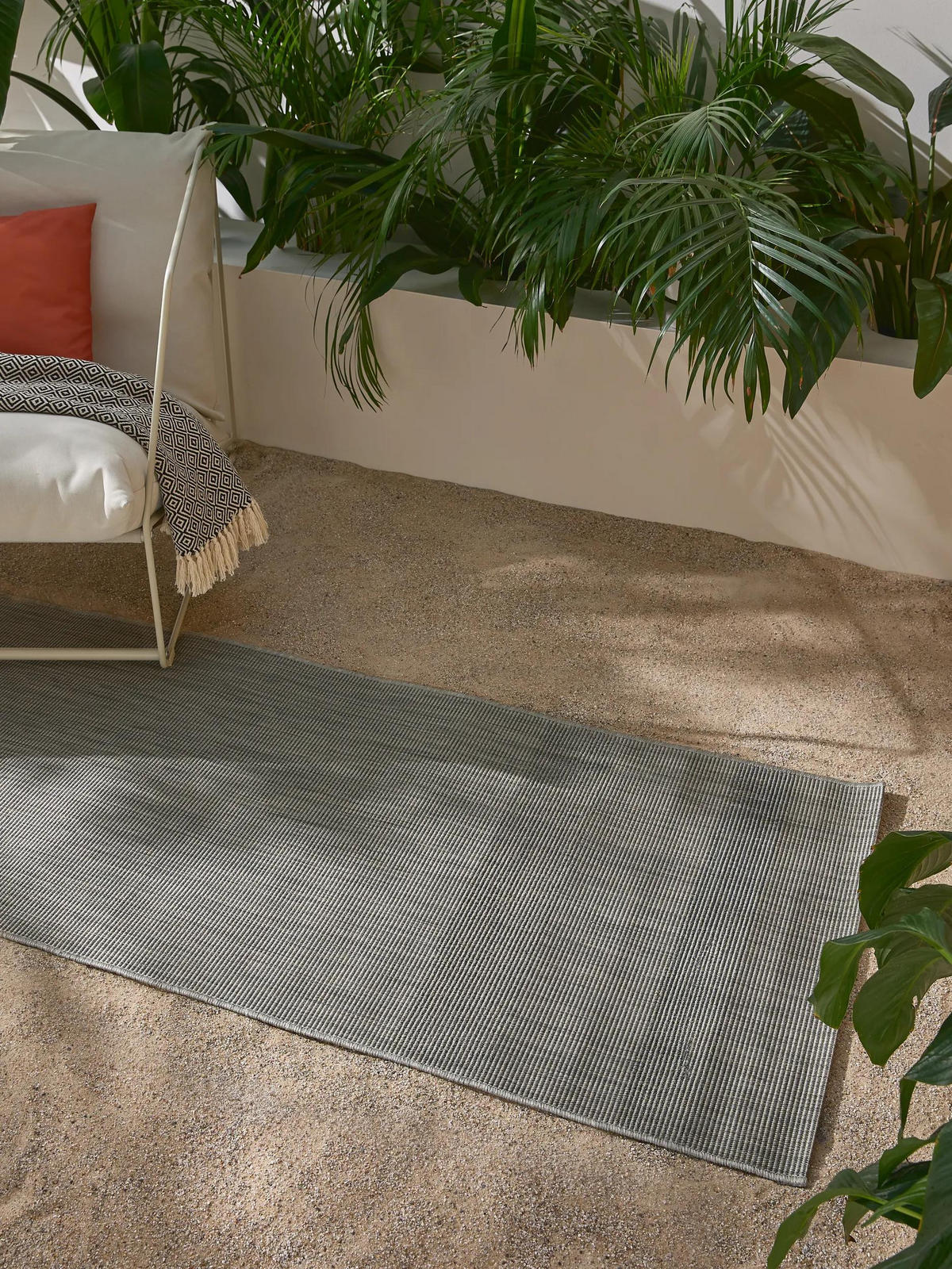 OUTDOORLÄUFER Metro Hellgrau 80x240 cm - Hellgrau, Textil (80/240cm) - benuta Nest