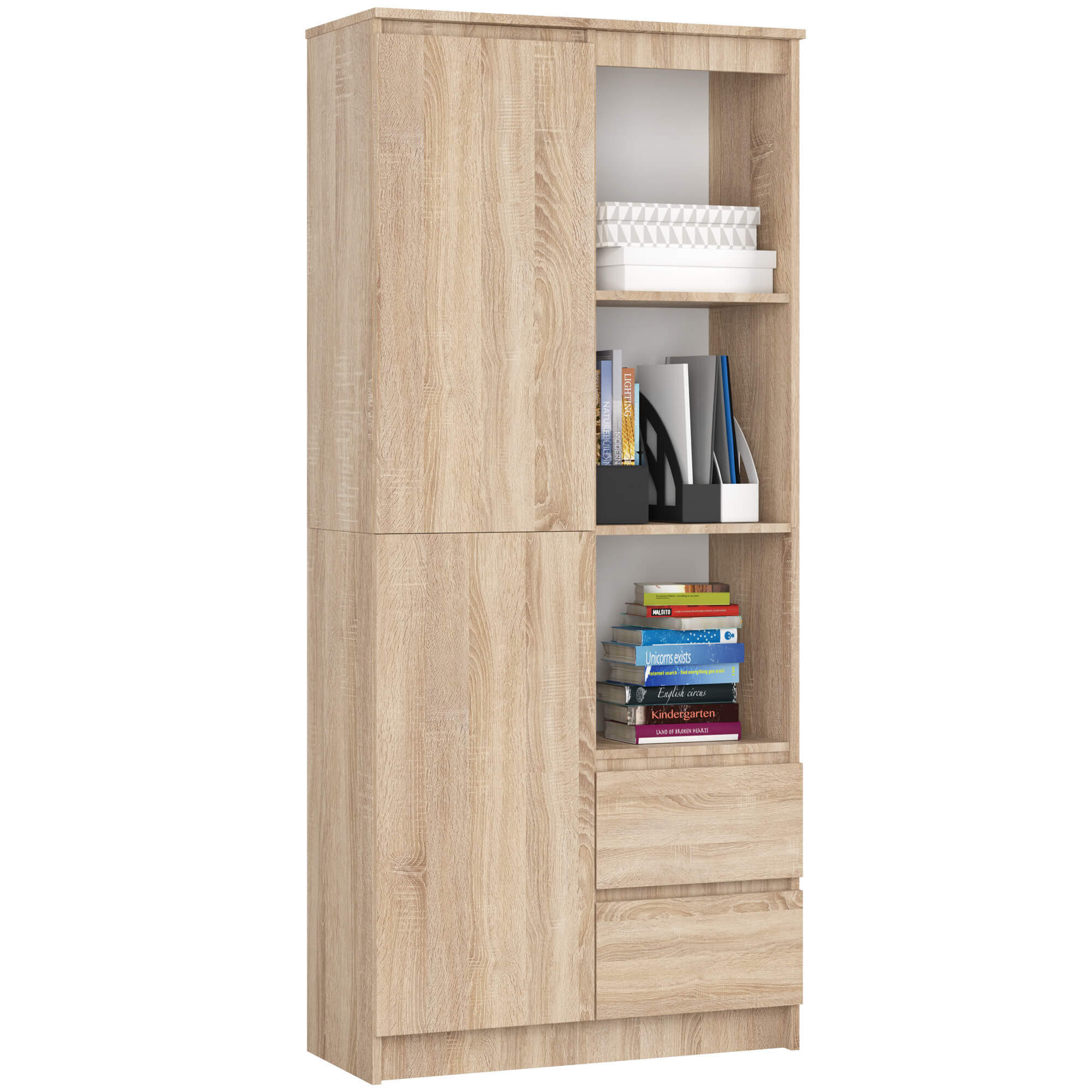 Akord Mehrzweckschrank Sonoma Eiche 80x180x35 cm