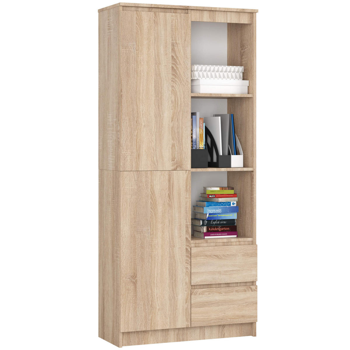 MEHRZWECKSCHRANK Sonoma-Eiche 80x180x35 cm - Sonoma Eiche, Holzwerkstoff (80/180/35cm) - Akord