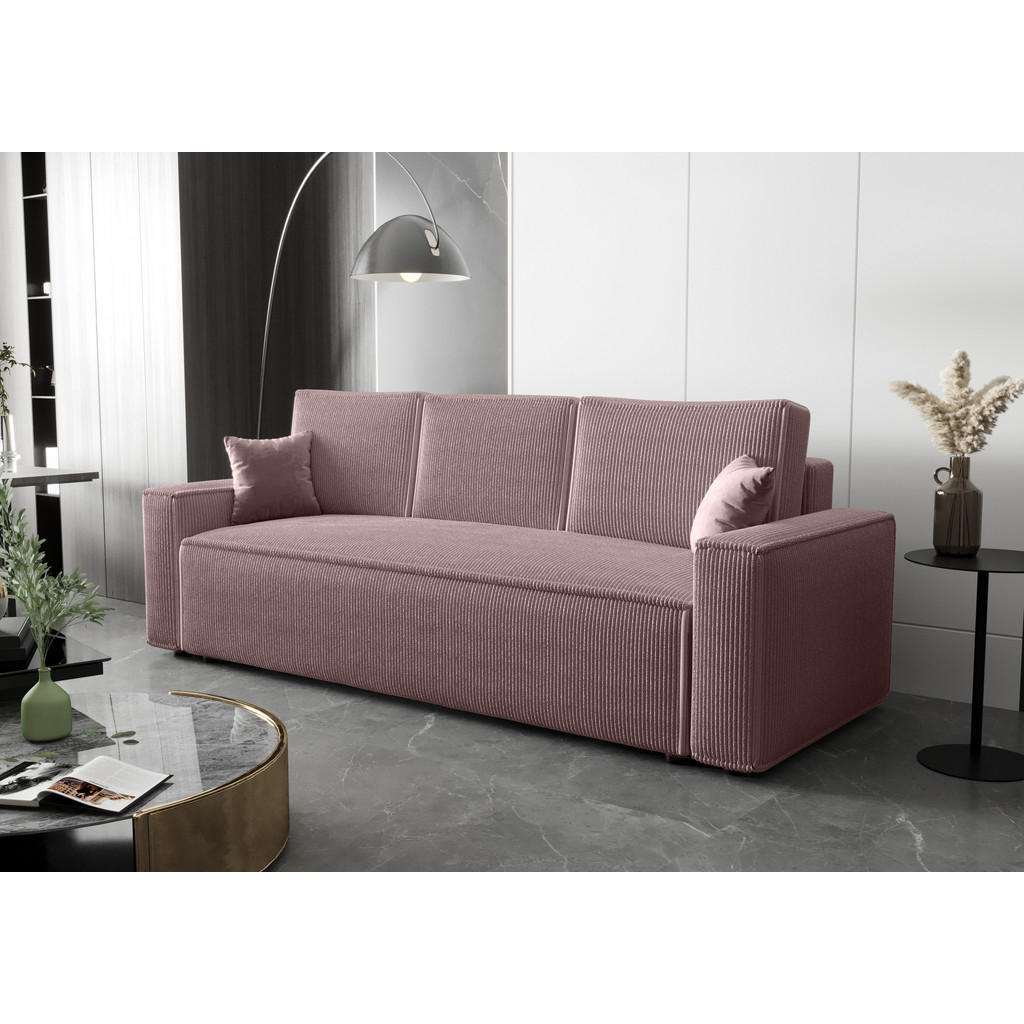 Thumbnail - Bedante Sofa, Pink, Textil, 90x85x230 cm, Oeko-Tex® Standard 100, Wohnzimmer, Sofas & Couches, Sofas, 3-Sitzer Sofas