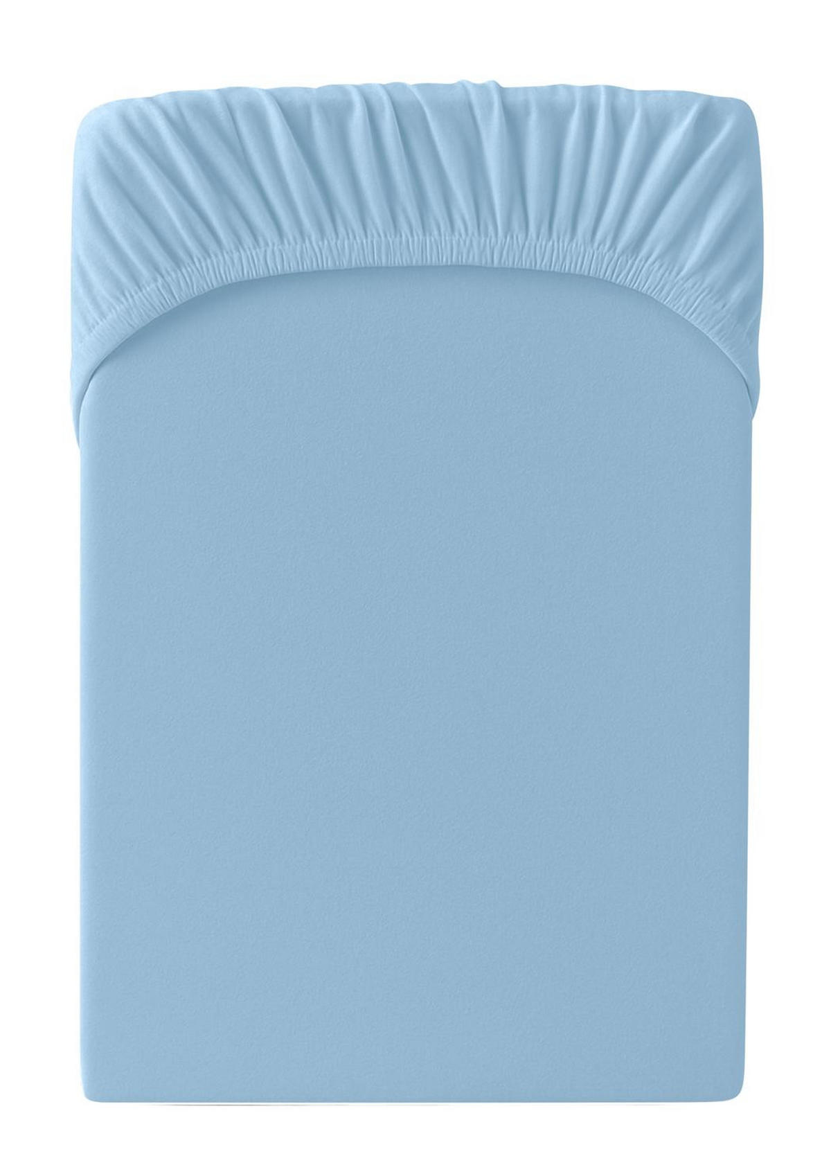 JERSEY-SPANNBETTLAKEN 90x200 - 100x200 cm, Bettlaken aus 100% Baumwolle mit Rundum-Gummizug, Spannbetttuch Taubenblau - Blaugrau, Textil (100/200cm) - Carpe Sonno