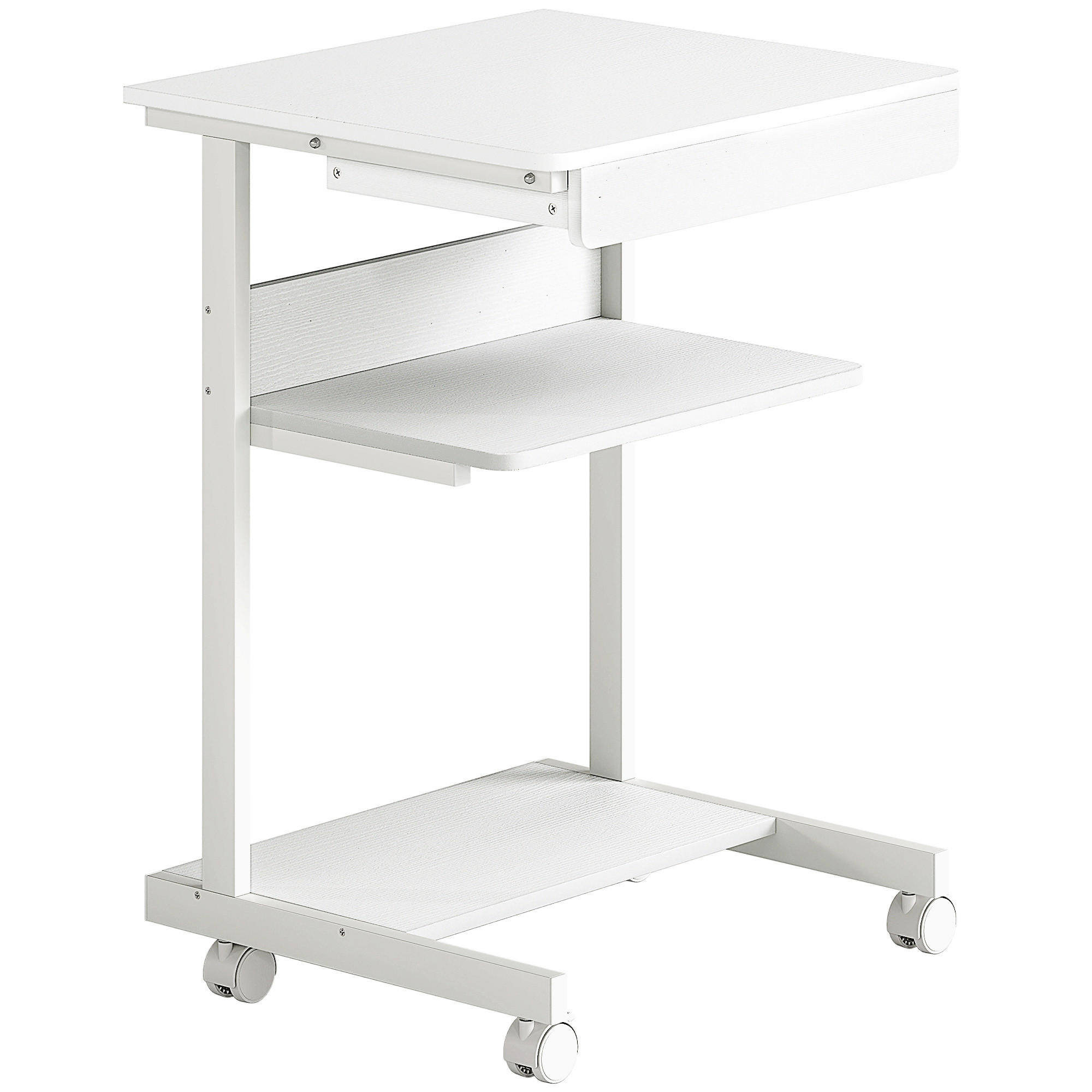 SCHREIBTISCH Spanplatte Metall Weiß - Weiß, Holzwerkstoff/Metall (56/51/79cm) - HOMCOM
