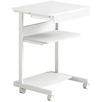 SCHREIBTISCH Spanplatte, Metall Weiß - Weiß, Holzwerkstoff/Metall (56/51/79cm) - HOMCOM