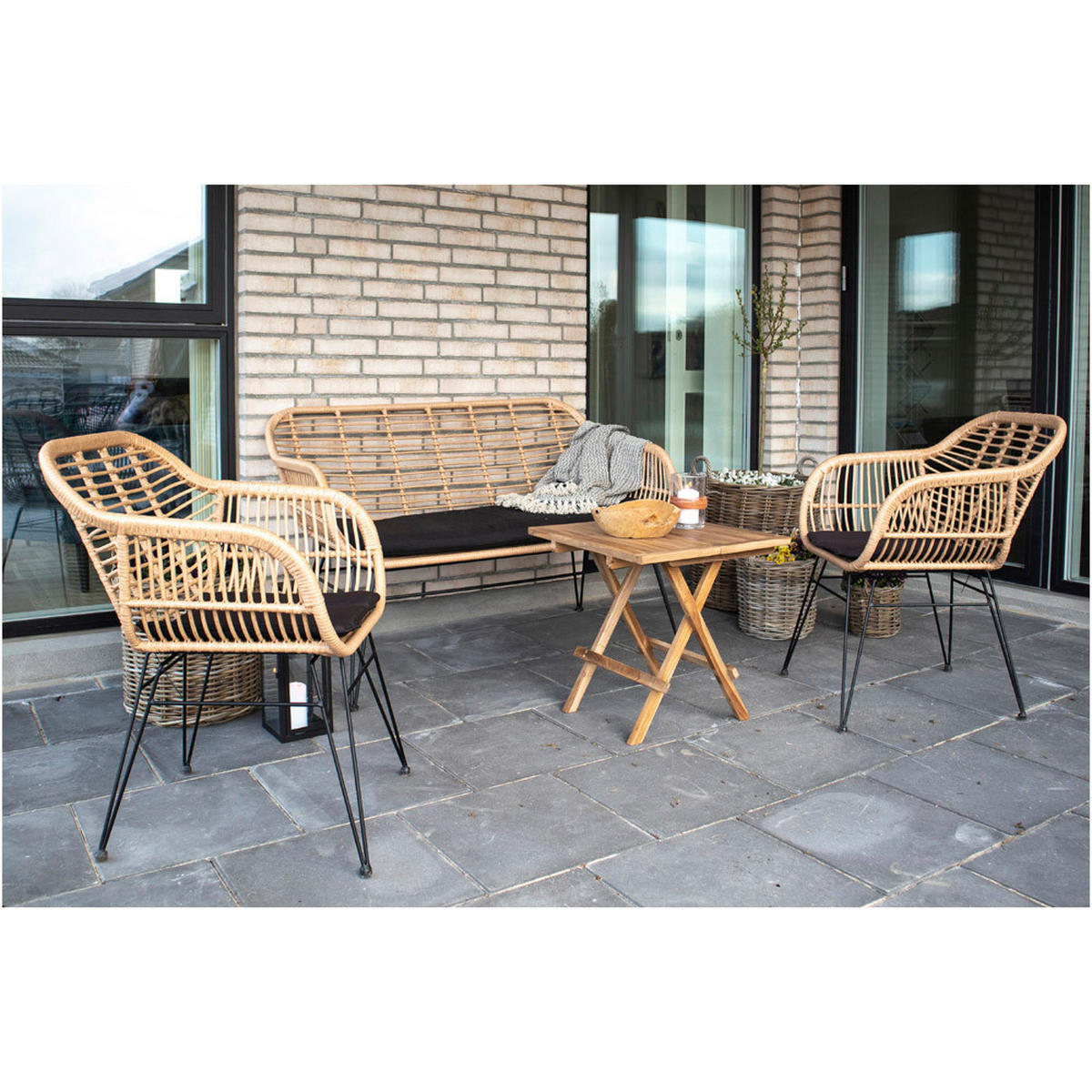 SESSEL, Trish, Stühle Holz, Rattan, 57 x 60 x 82 cm, 2-teilig - Naturfarben, Naturmaterialen/Textil (57/82/60cm) - ebuy24