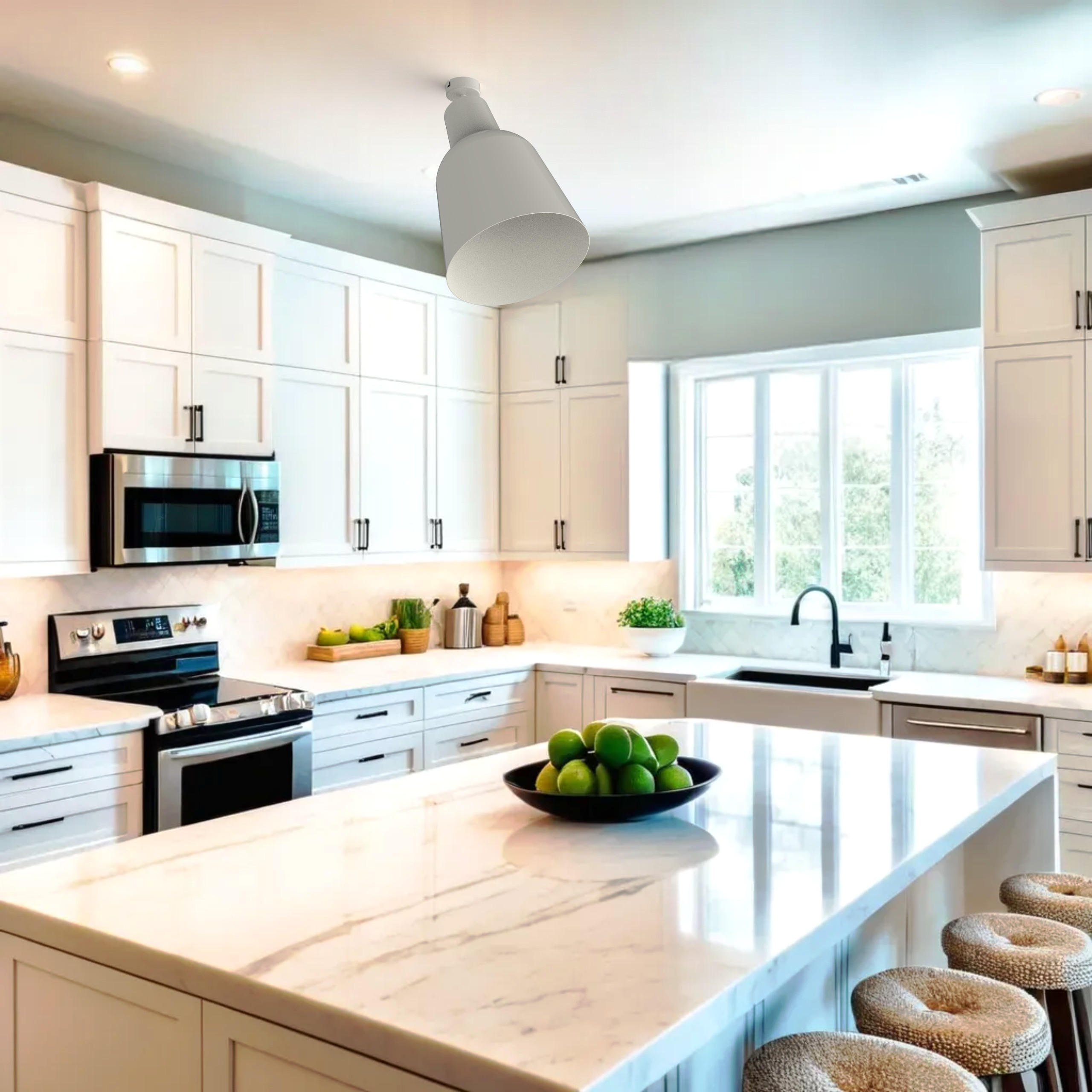 DECKENLEUCHTE - Weiß Hochglanz, Metall (16/16/21cm) - Lumicom