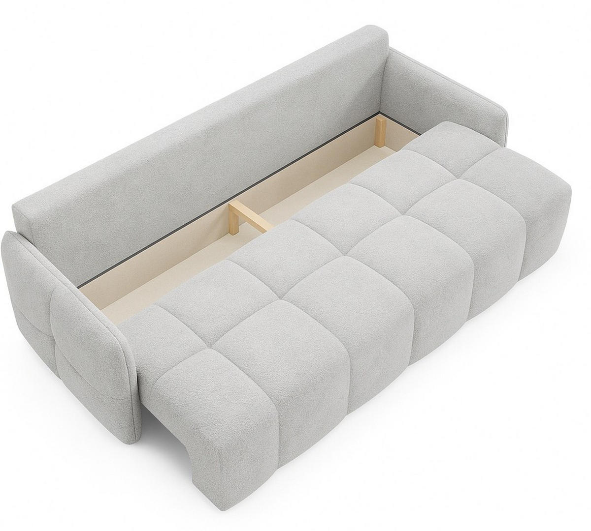 SITZSOFA Hellgrau EMILI Mit Schlaffunktion Abriamo - Grau, Textil (212/95/90cm) - Sepro Meble