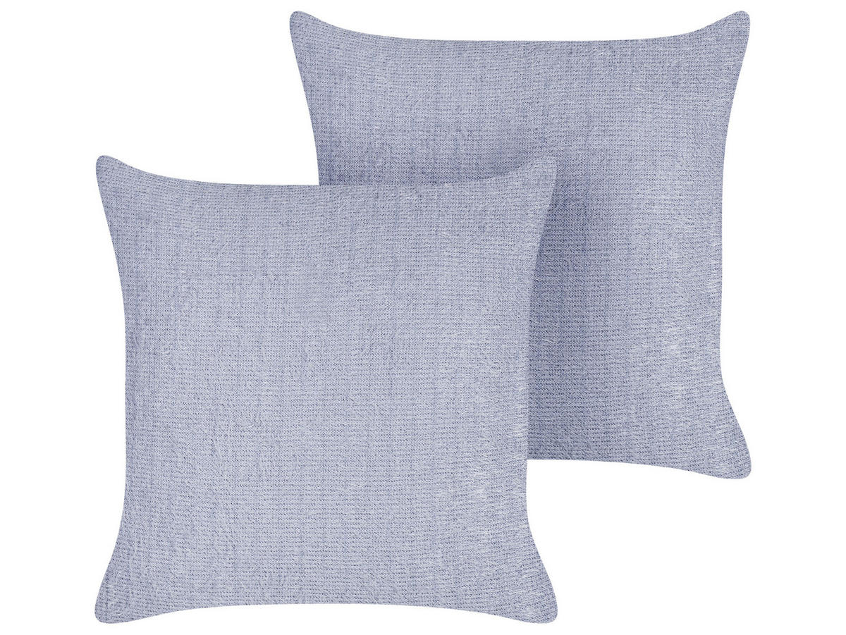 DEKOKISSEN 2er-Set Violett 45/45 cm Crossandra - Violett, Textil (45/45cm) - Beliani